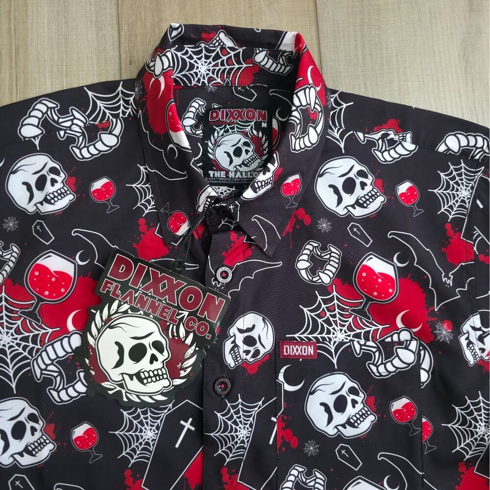 Dixxon Flannel The Hallow Black Friday 13th Bamboo Short Sleeve Shirt Men Sz M - Picture 6 of 11